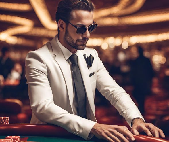 man playing in a casino setting